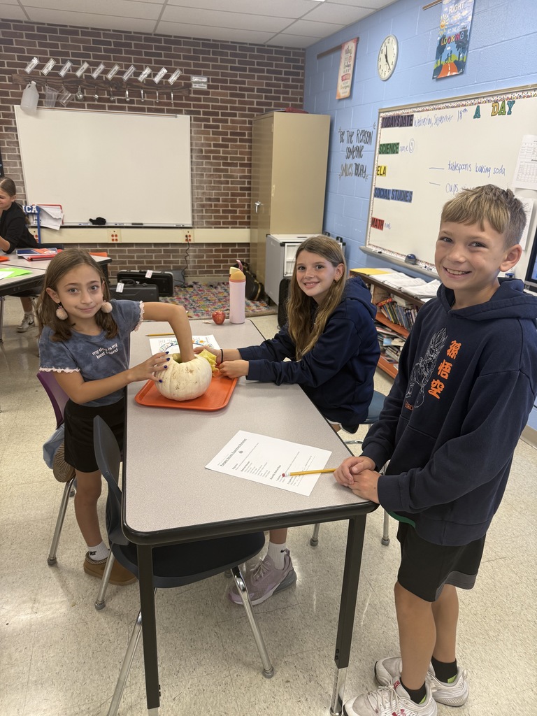 Scenes from 6th graders’ pumpkin volcanoes lesson. 