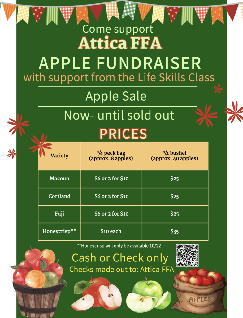 FFA apple sale informational flyer.