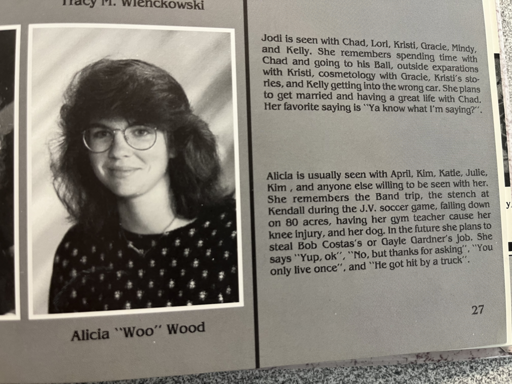 Alicia Thiers, nee Wood, is pictured in her senior yearbook.