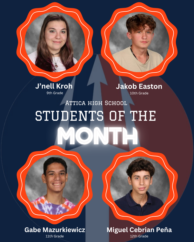 High School Student of the Month graphic.