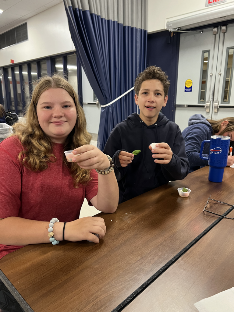 Scenes from the caprese cup taste test in our middle/high school cafeteria Oct. 8. 