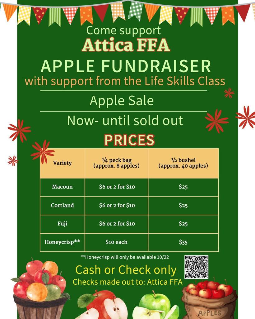 Apple fundraiser informational flyer.