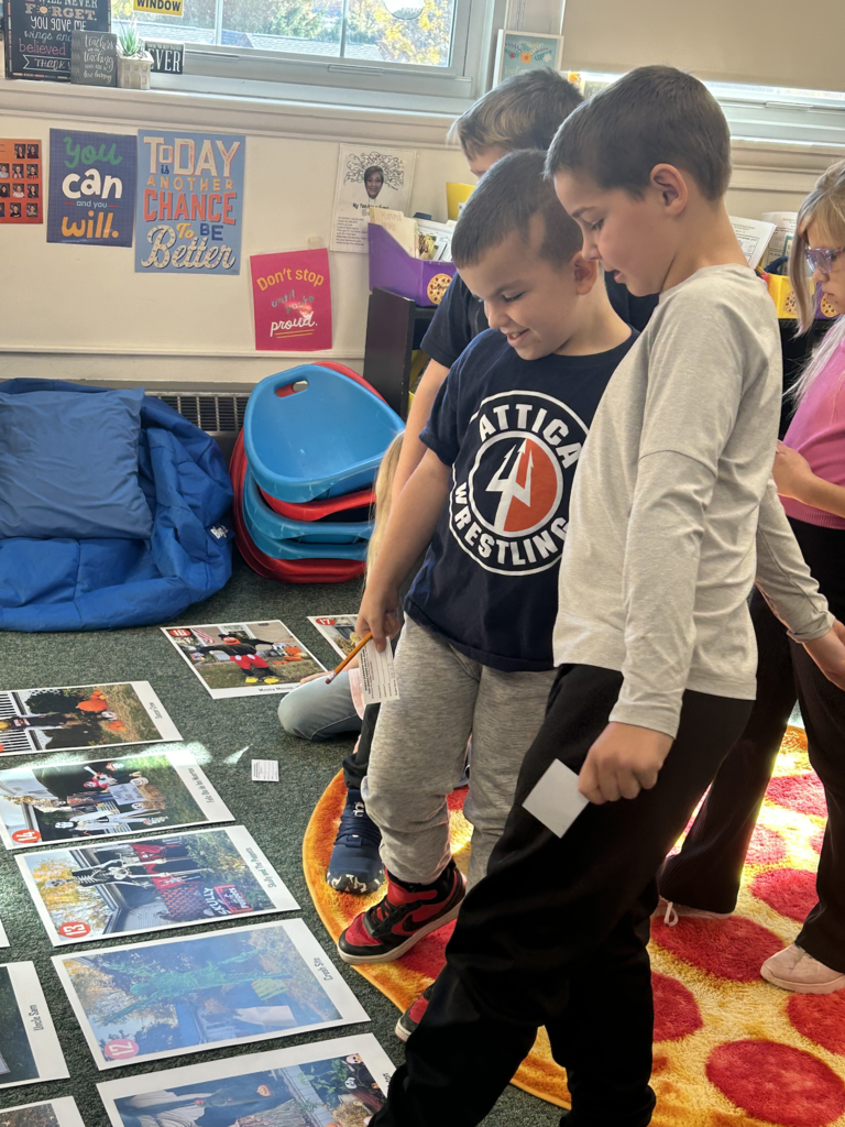 Scenes from third graders’ scarecrow voting earlier this week. 