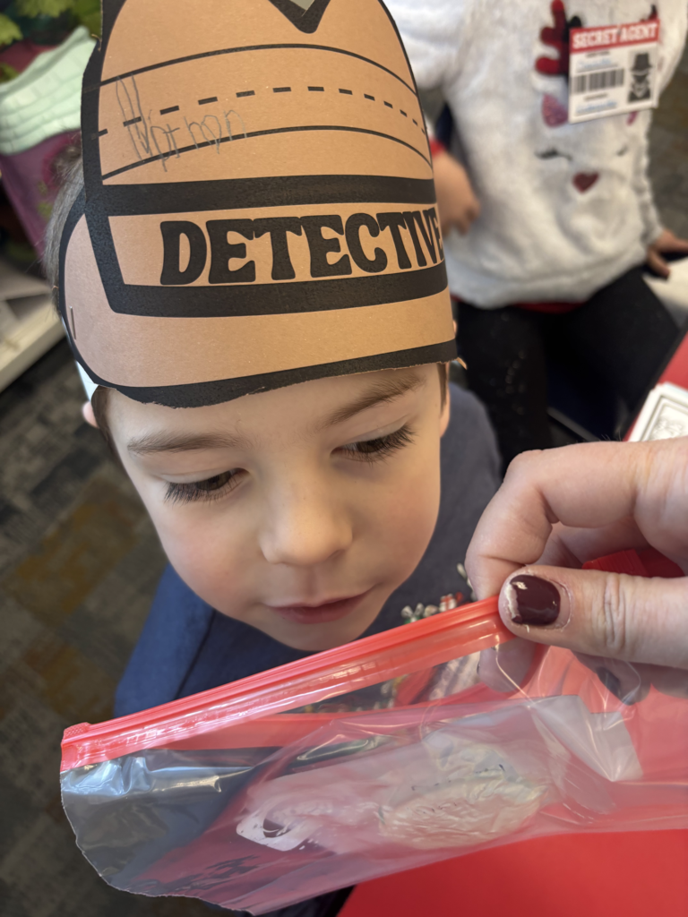 Scenes from Kristin Janes’s sense detectives activity Friday.