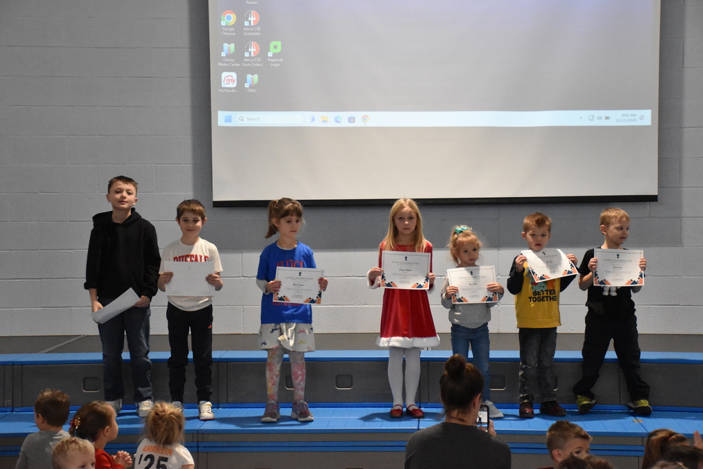 Attica Elementary School students of the month.