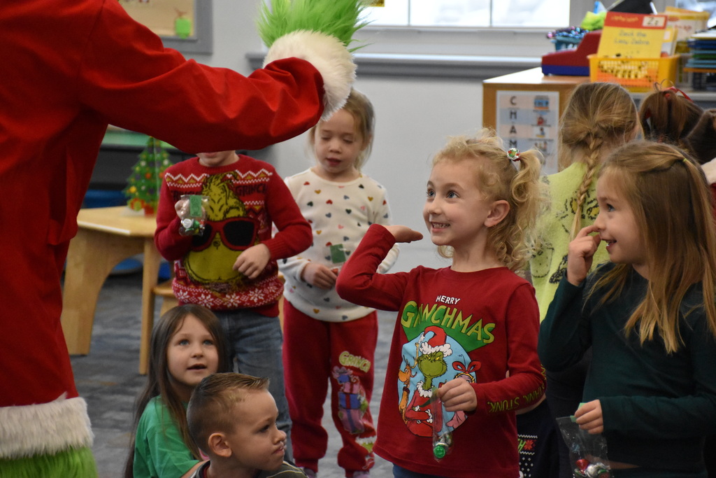Scenes from Grinch Day at Attica Elementary School Wednesday morning. 