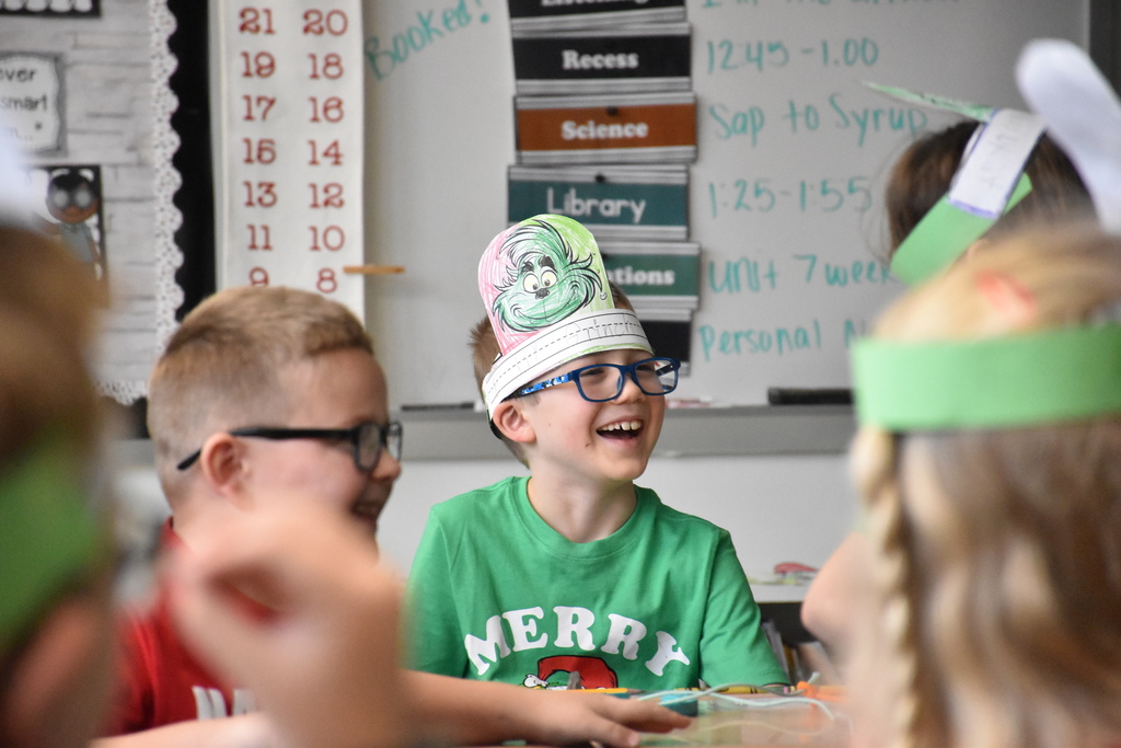 Scenes from Grinch Day at Attica Elementary School Wednesday morning. 