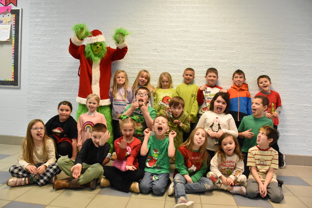 Scenes from Grinch Day at Attica Elementary School Wednesday morning. 