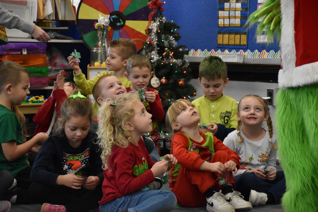 Scenes from Grinch Day at Attica Elementary School Wednesday morning. 