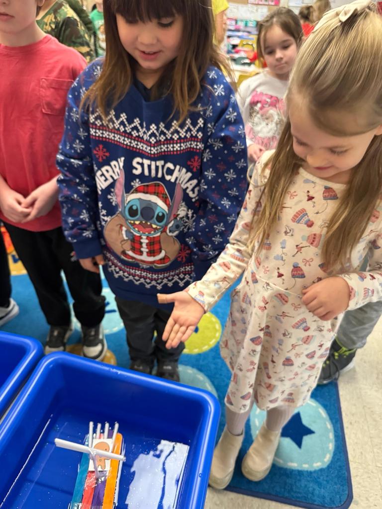 Scenes from our kindergarten-3rd grade buddies’ gingerbread man boat activity earlier this week. 
