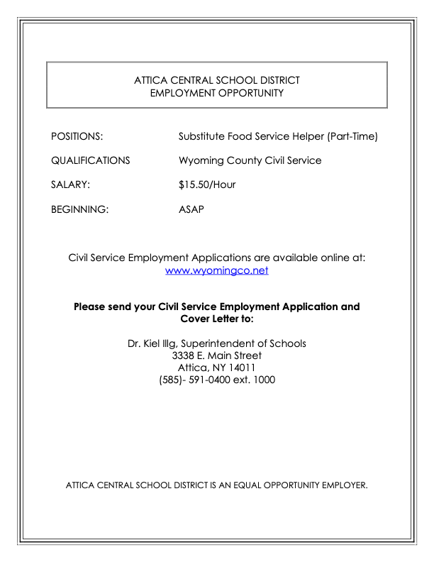 Job opening posting.