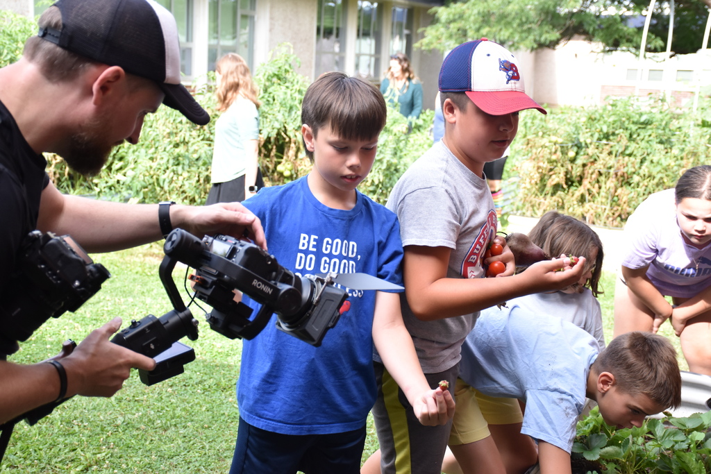 Scenes from a USDA film crew’s visit to Attica Central School District in August 2025. 