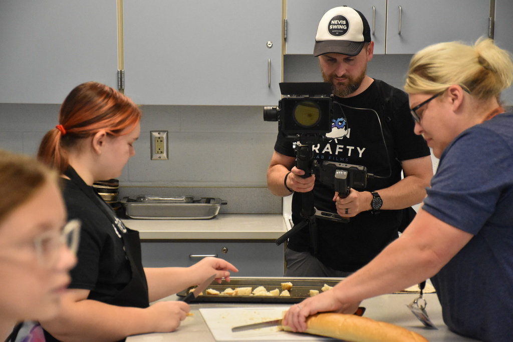 Scenes from a USDA film crew’s visit to Attica Central School District in August 2025. 