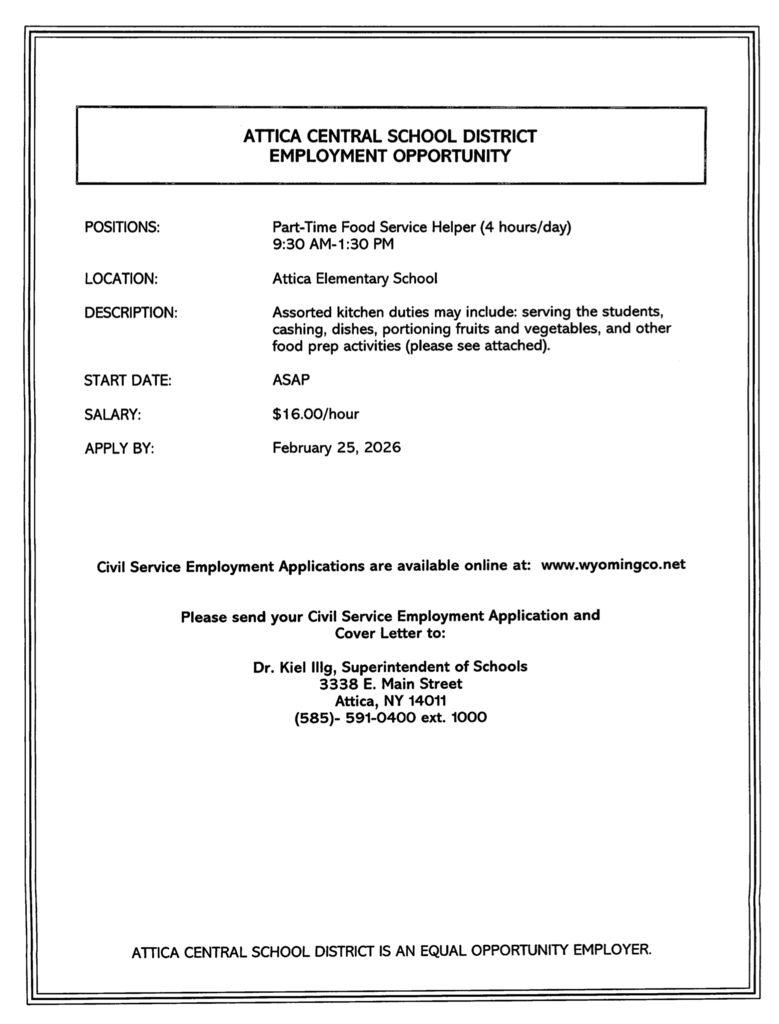 Job opening posting.