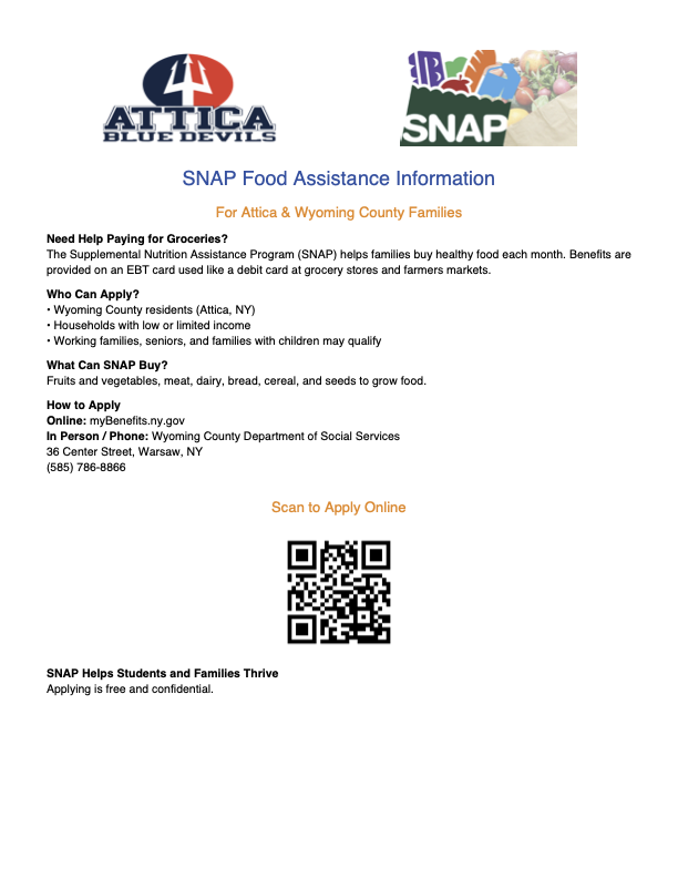 SNAP informational flyer.