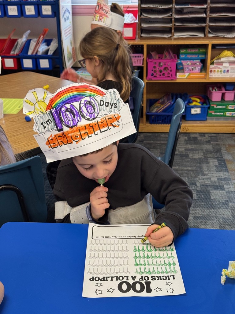 Scenes from Audra Landis’s kindergarteners’ 100th day of school celebration Tuesday.