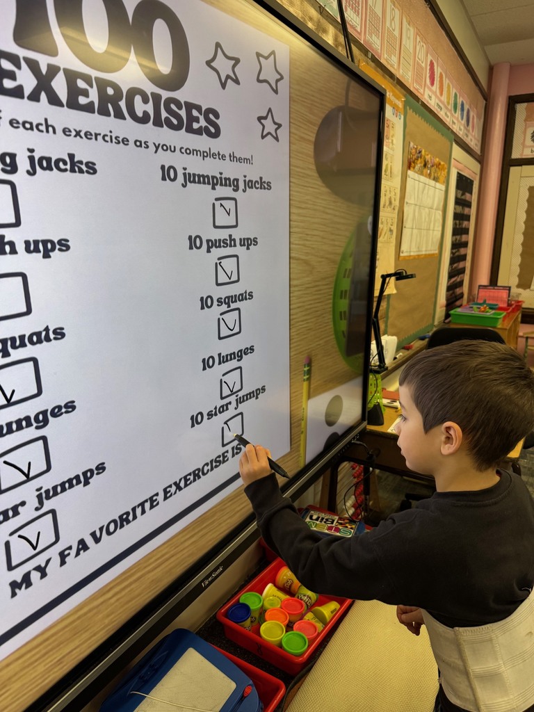 Scenes from Audra Landis’s kindergarteners’ 100th day of school celebration Tuesday.