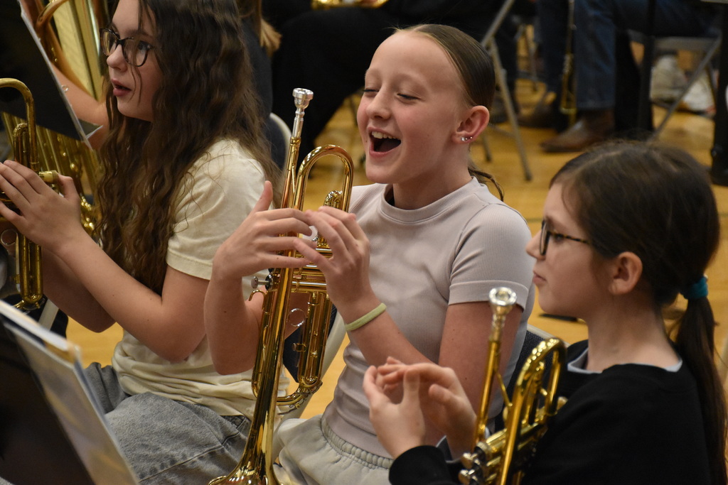 Student musicians rehearse for their Band in the Round concert Tuesday afternoon. 