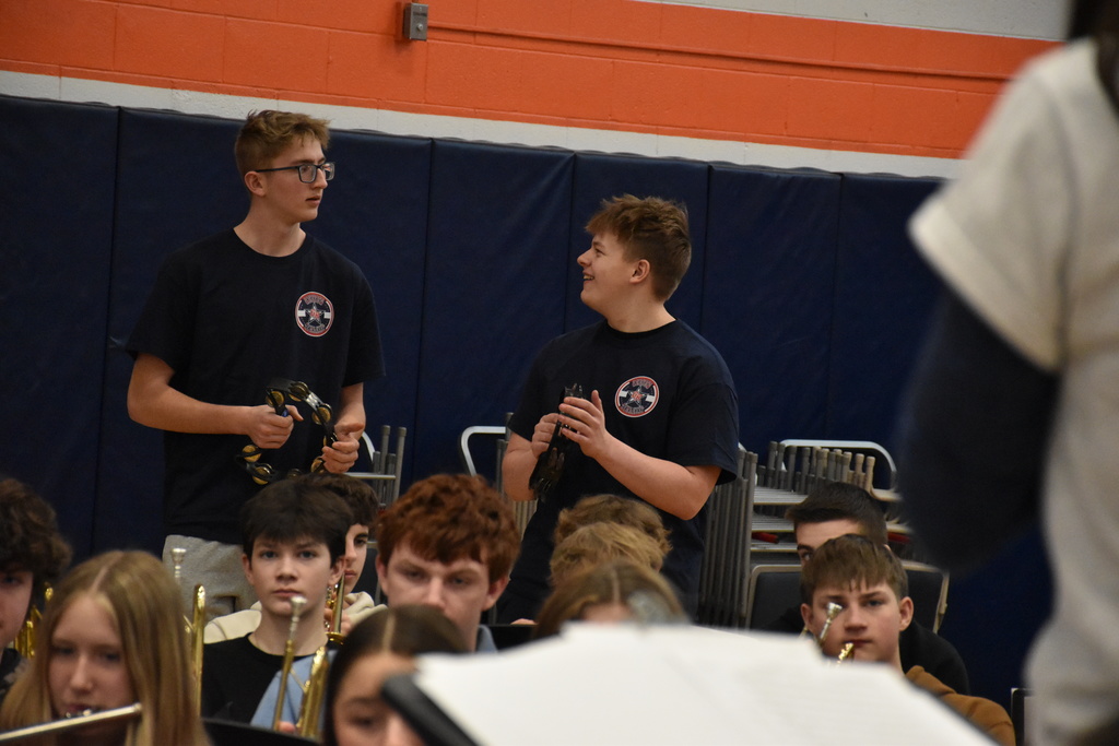 Student musicians rehearse for their Band in the Round concert Tuesday afternoon. 