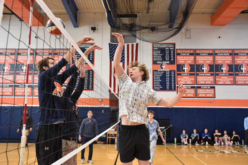 Scenes from our teacher-student volleyball games Monday, March 9. 