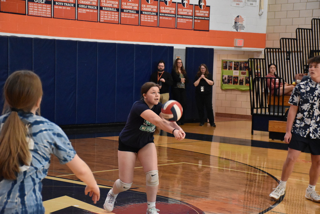Scenes from our teacher-student volleyball games Monday, March 9. 