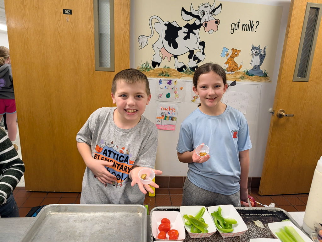 Scenes from our garlic parmesan roasted potato taste test at Attica Elementary School March 11.