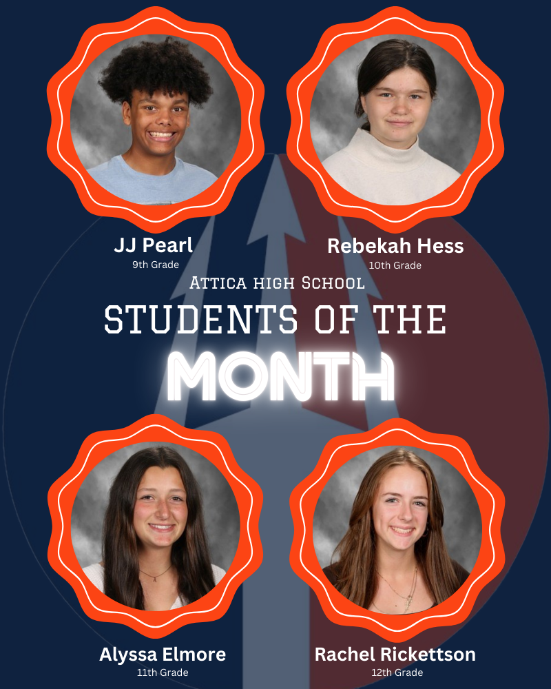 Attica High School students of the month.
