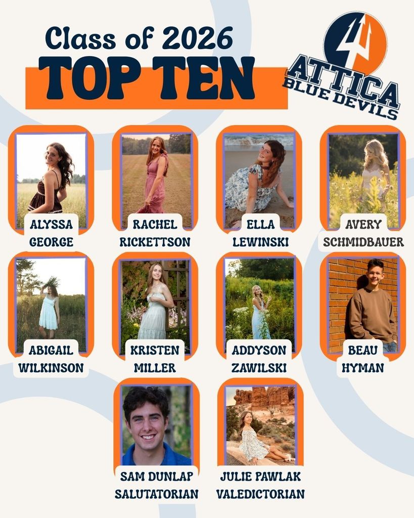 Class of 2026 top 10 graphic.