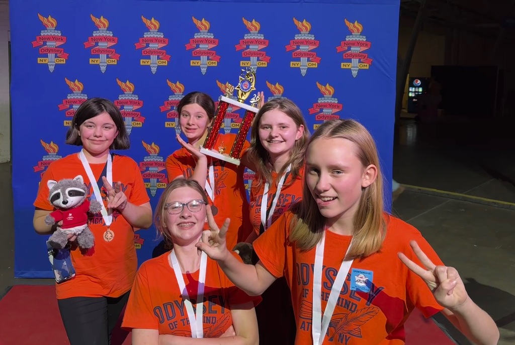 Our Division II Problem 5 Odyssey of the Mind team is pictured at the OM State Finals in Syracuse March 21. 