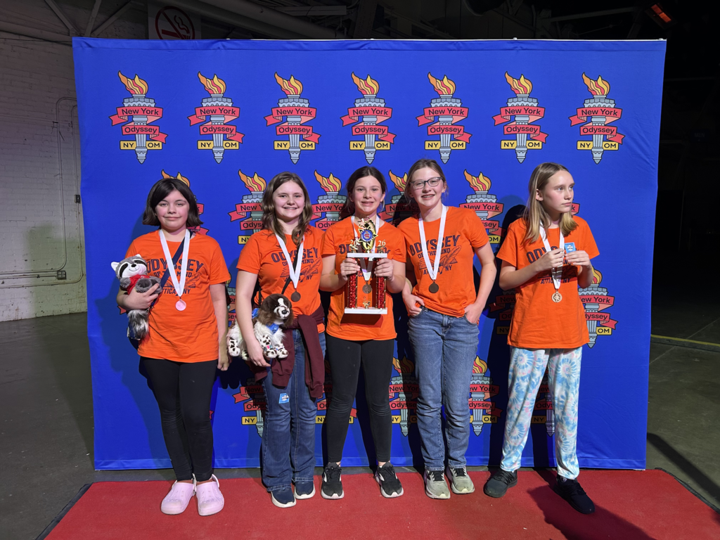 Our Division II Problem 5 Odyssey of the Mind team is pictured at the OM State Finals in Syracuse March 21. 