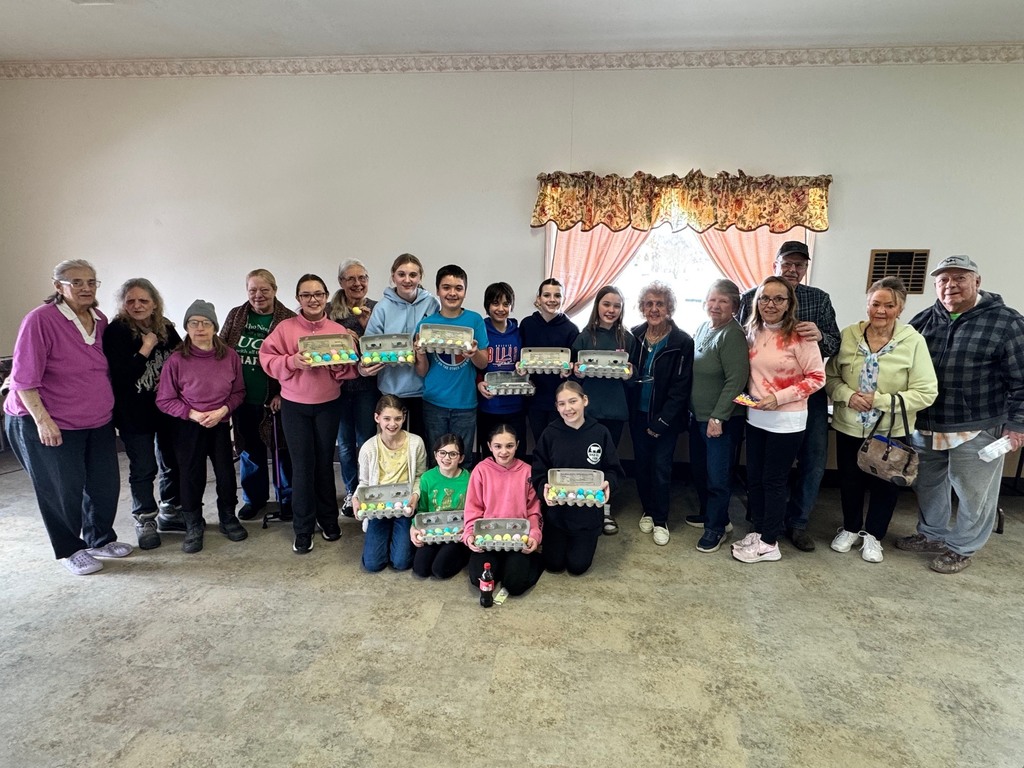Scenes from our middle schoolers’ Easter egg-painting outing with local senior citizens last week. 