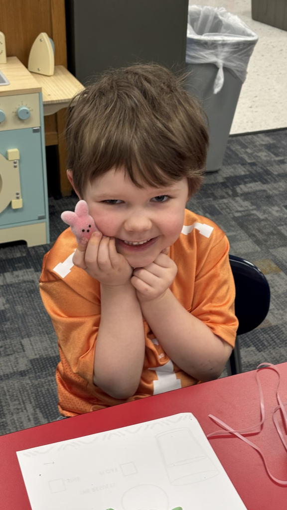 Scenes from peep day in Kristin Janes’ kindergarten class. 