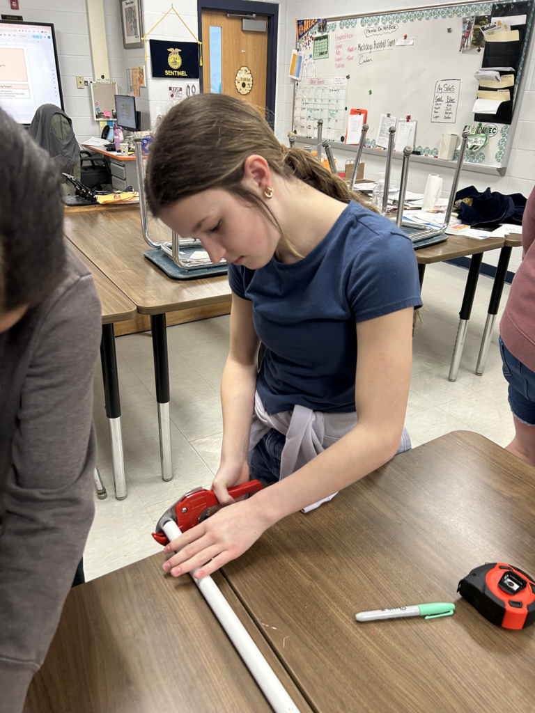 Scenes from Ms. Alyssa Wright’s students’ marshmallow launcher testing last week.