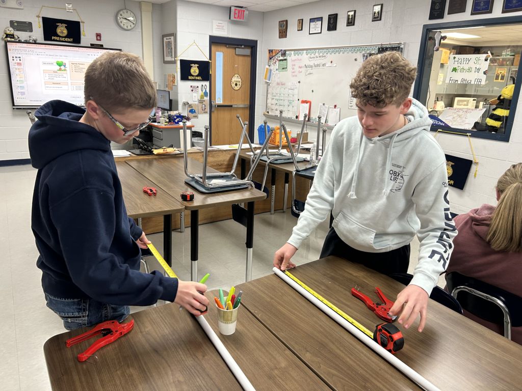 Scenes from Ms. Alyssa Wright’s students’ marshmallow launcher testing last week.