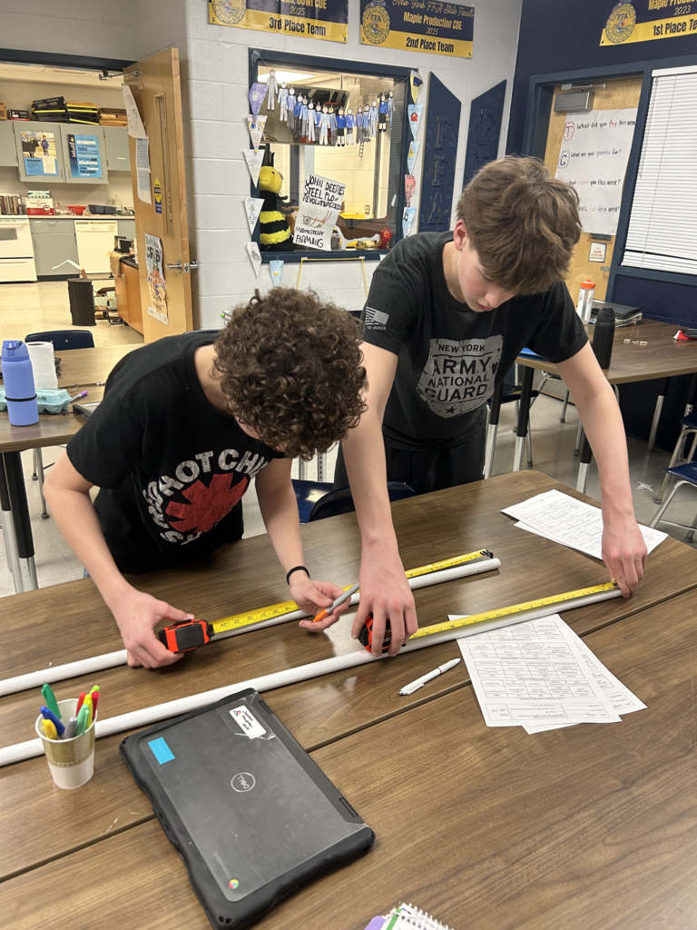 Scenes from Ms. Alyssa Wright’s students’ marshmallow launcher testing last week.