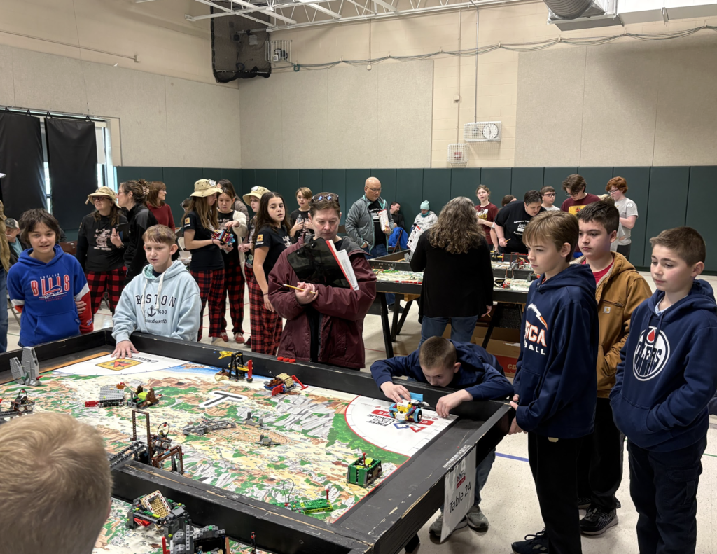 Scenes from the First Lego League competition last month.