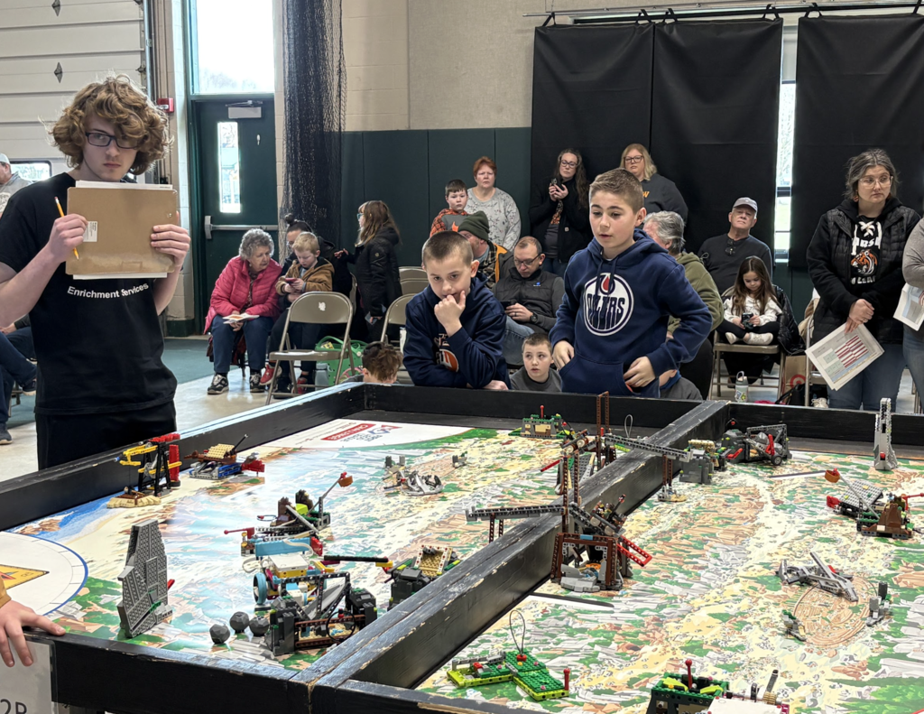 Scenes from the First Lego League competition last month.