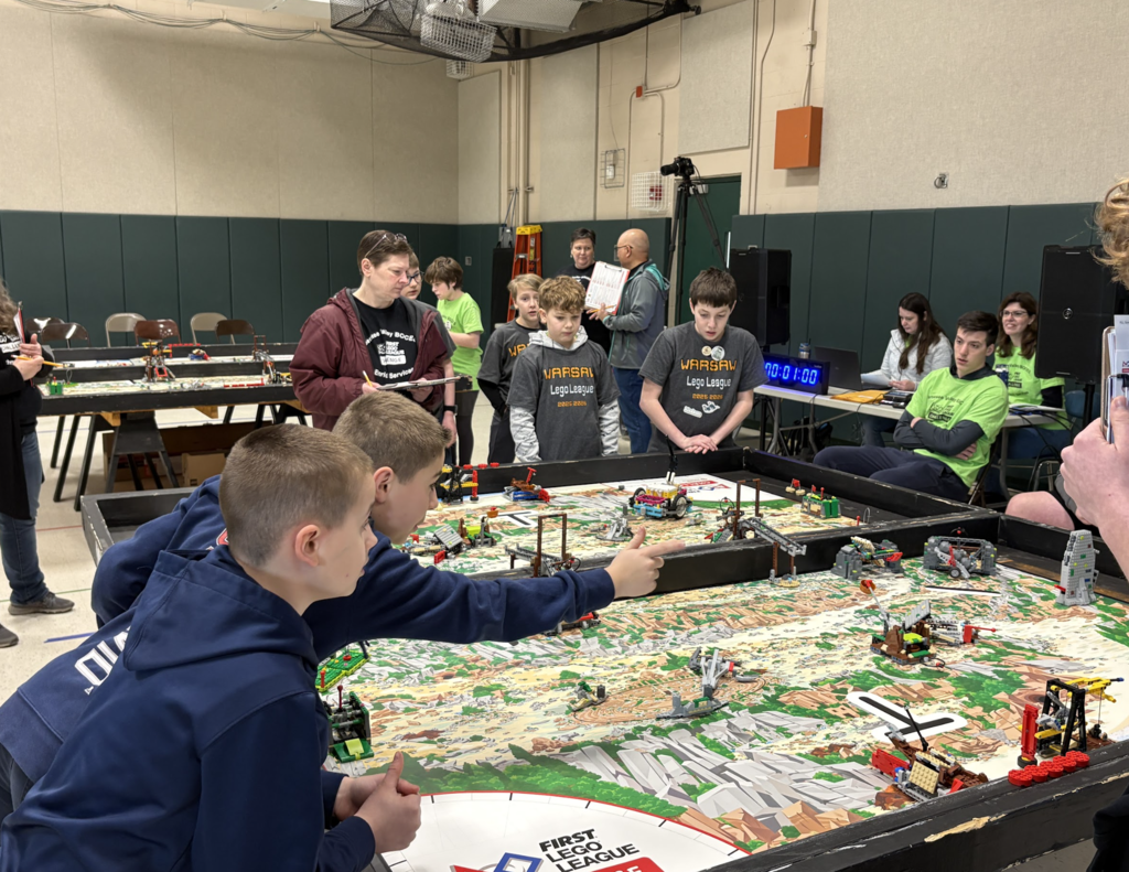 Scenes from the First Lego League competition last month.