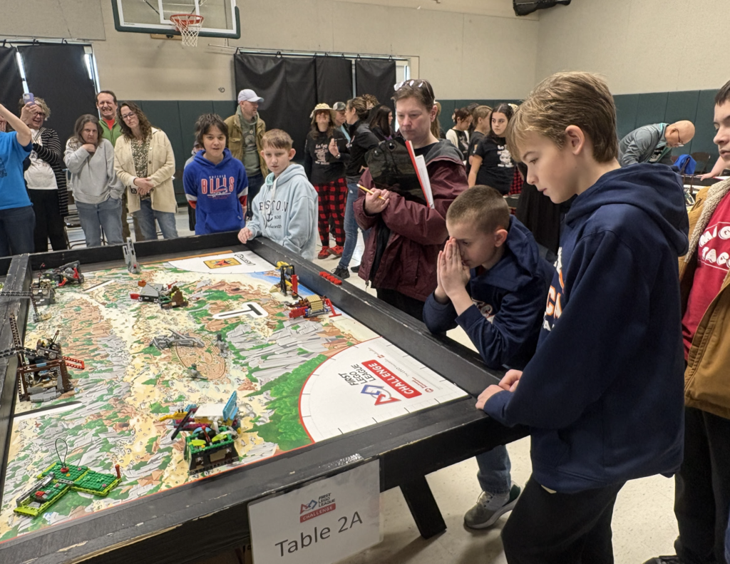 Scenes from the First Lego League competition last month.
