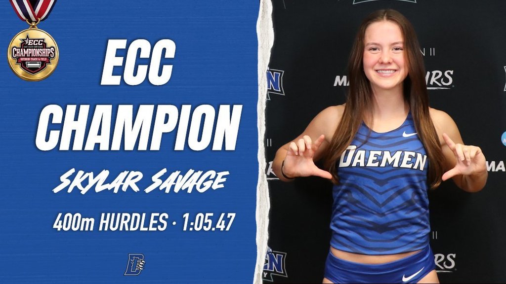 Skylar Savage 400-meter hurdles champion graphic. 