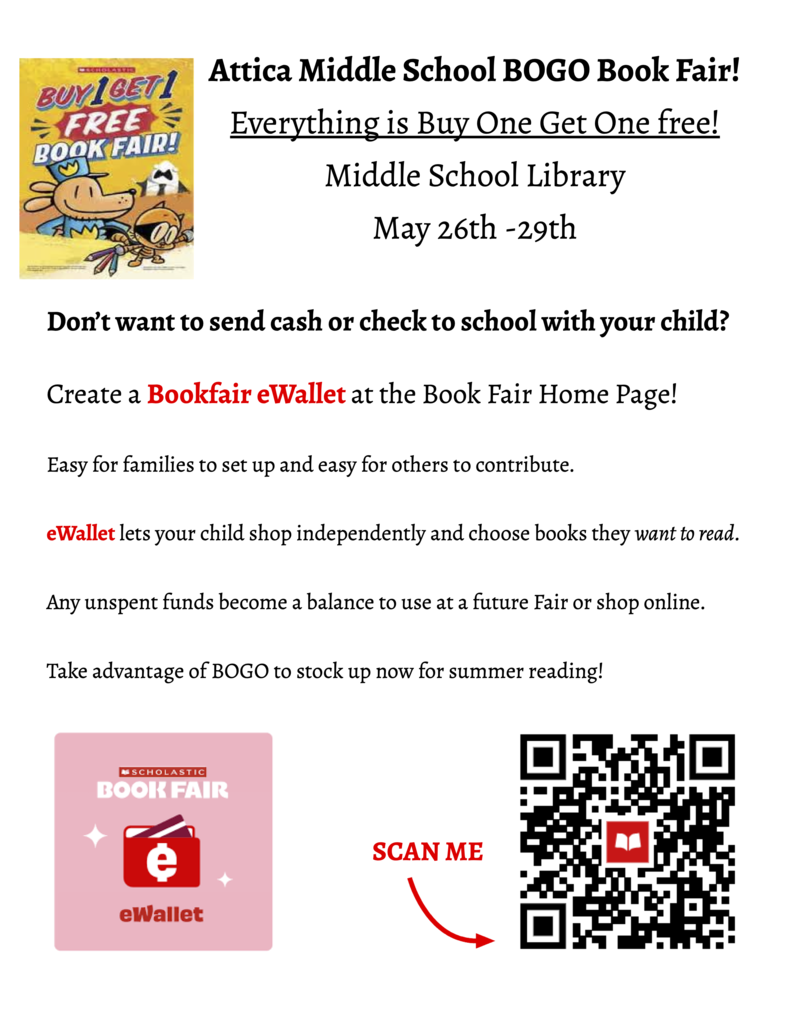 Book fair informational flyer.