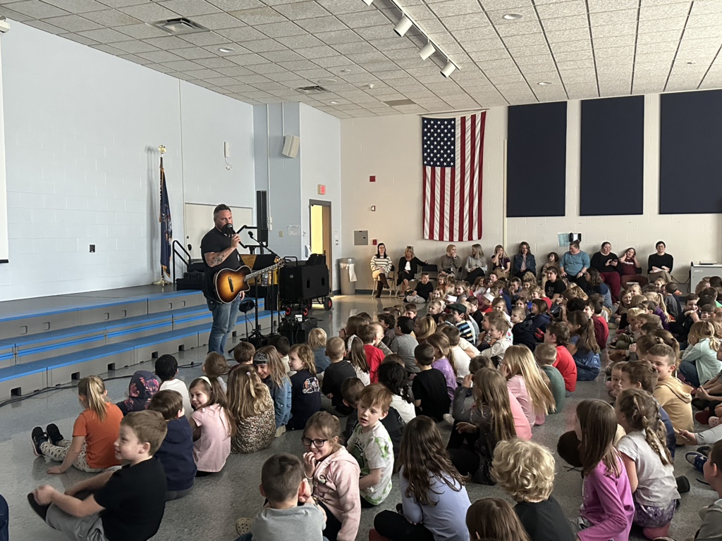 Scenes from Jared Campbell’s visit to Attica Elementary last month.