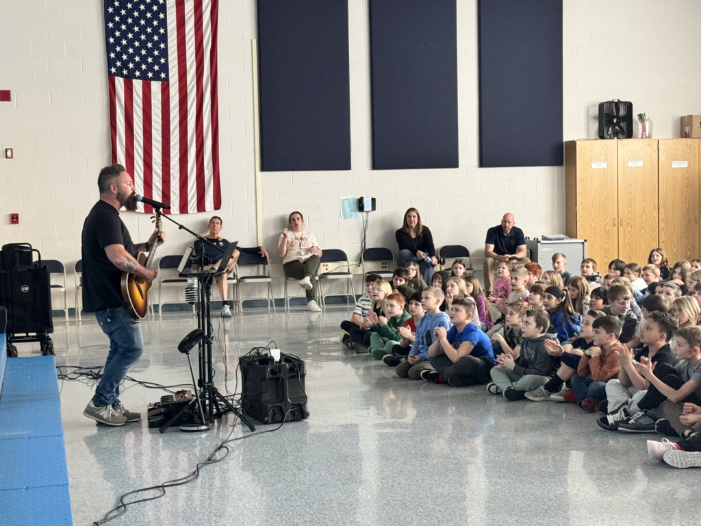 Scenes from Jared Campbell’s visit to Attica Elementary last month.