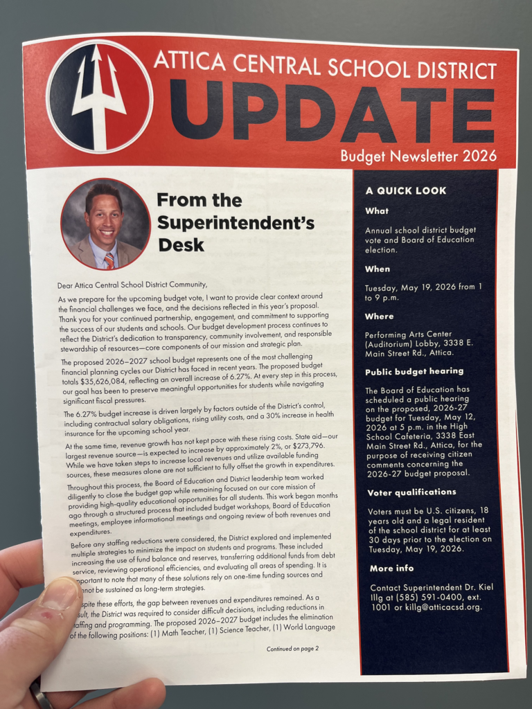 The cover of our 2026-27 budget newsletter. 