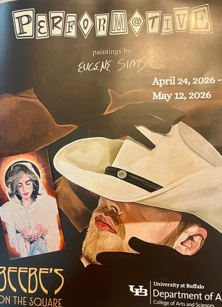 Scenes from the opening reception for Attica alumnus Eugene Sims’s new show, “Perform@tive,” April 24 at Beebe’s on the Square in downtown Buffalo. 