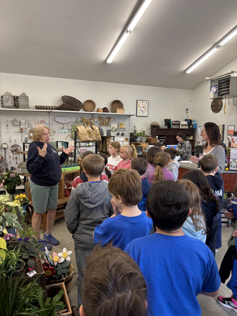 Scenes from Jessica Edwards’s 4th graders’ recent field trip to Fenton’s Bloom and Basket.