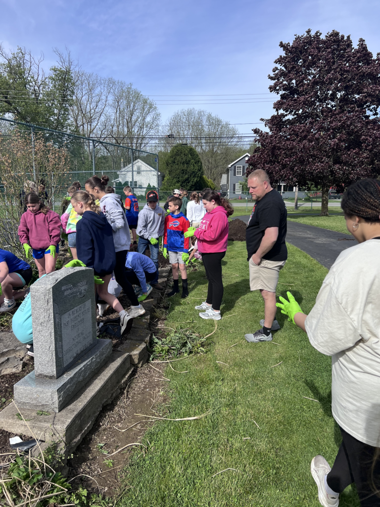 Scenes from our sixth graders’ clean up day at Attica’s Memorial Park last week. 