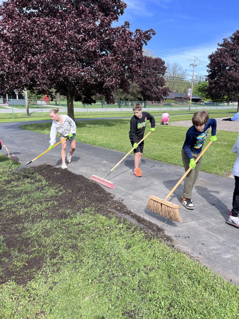 Scenes from our sixth graders’ clean up day at Attica’s Memorial Park last week. 