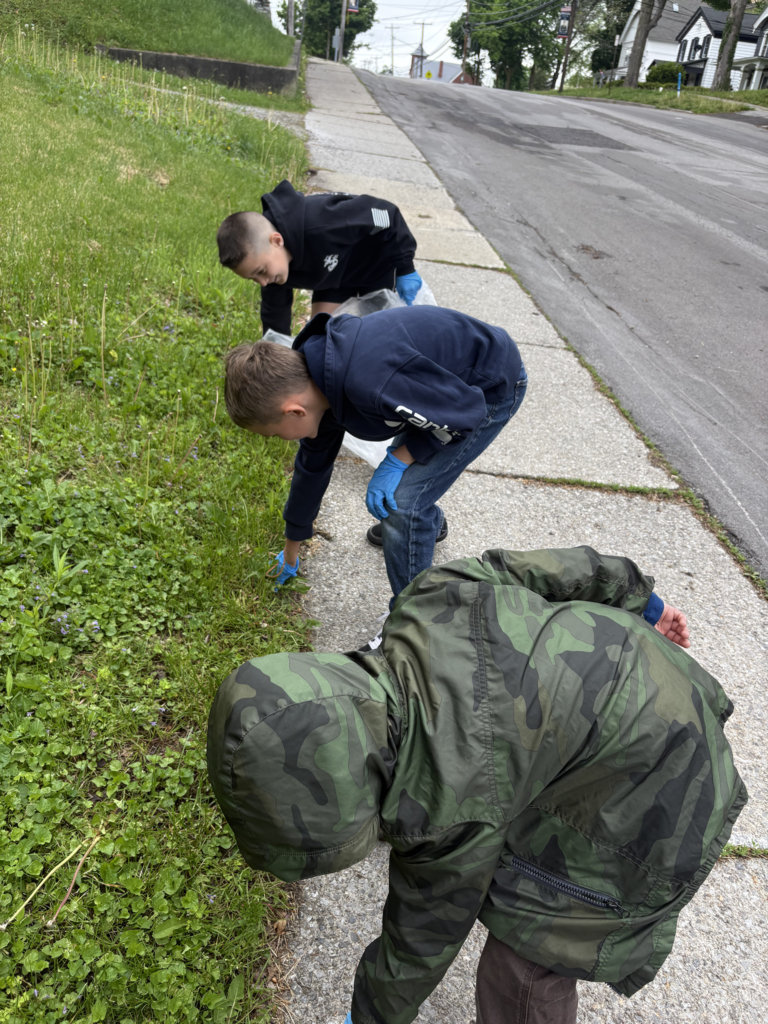 Scenes from Ms. Lauren Kocher’s third grade class’s and Mrs. Dylah Fagan’s first grade class’s service project clean up. 