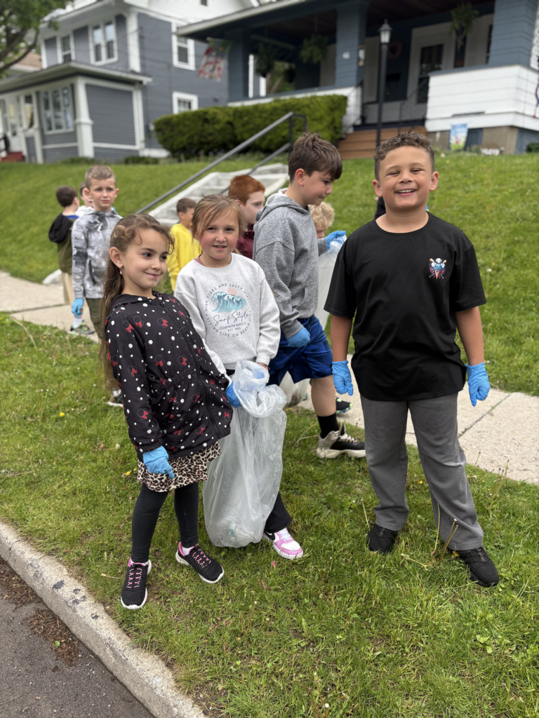 Scenes from Ms. Lauren Kocher’s third grade class’s and Mrs. Dylah Fagan’s first grade class’s service project clean up. 